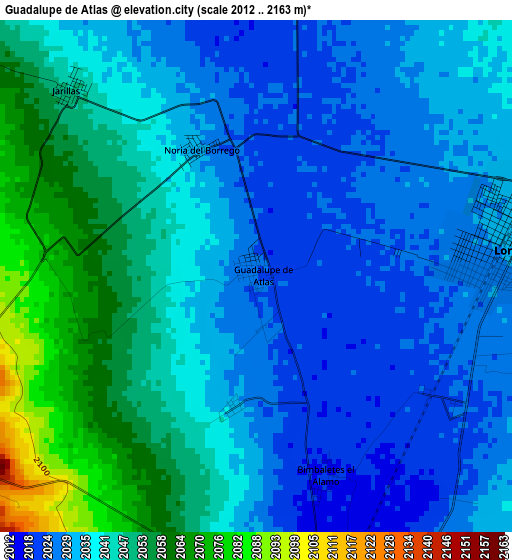 Guadalupe de Atlas elevation map