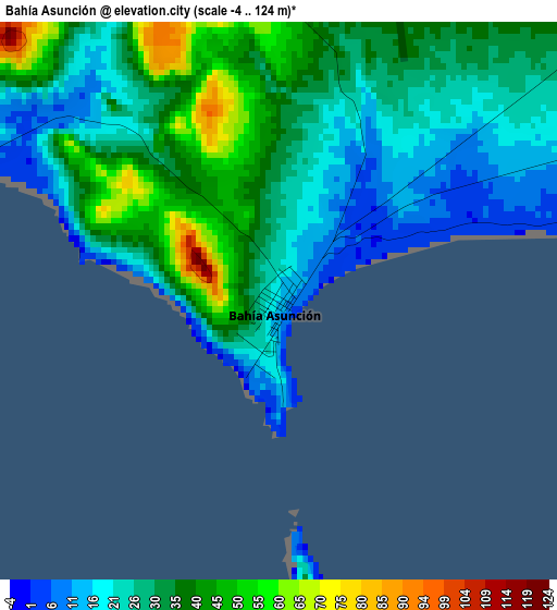 Bahía Asunción elevation map