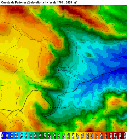 Cuesta de Peñones elevation map