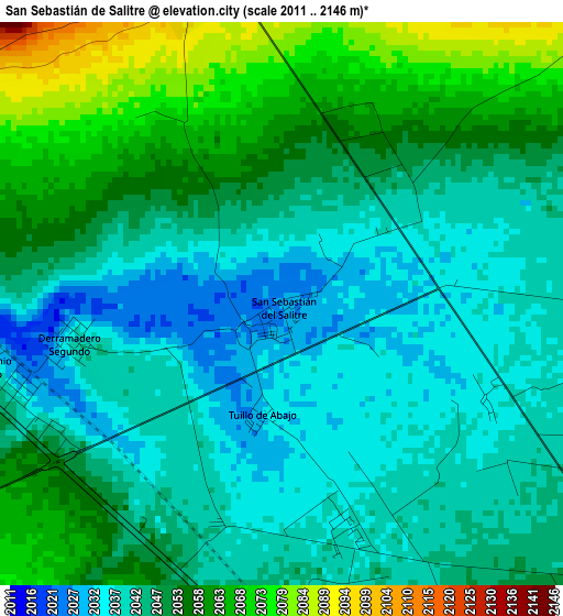 San Sebastián de Salitre elevation map