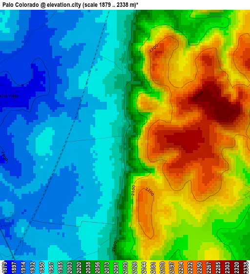 Palo Colorado elevation map