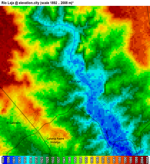 Río Laja elevation map