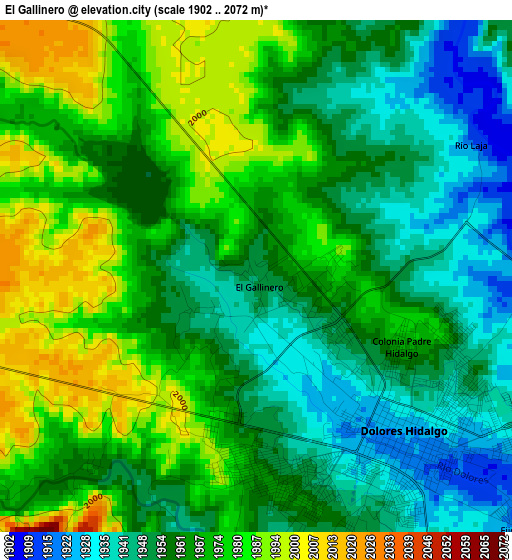 El Gallinero elevation map