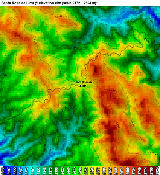 Santa Rosa de Lima elevation map