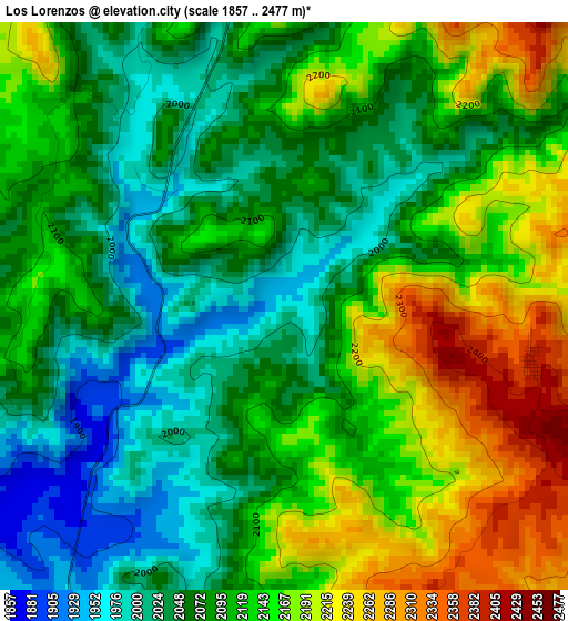 Los Lorenzos elevation map