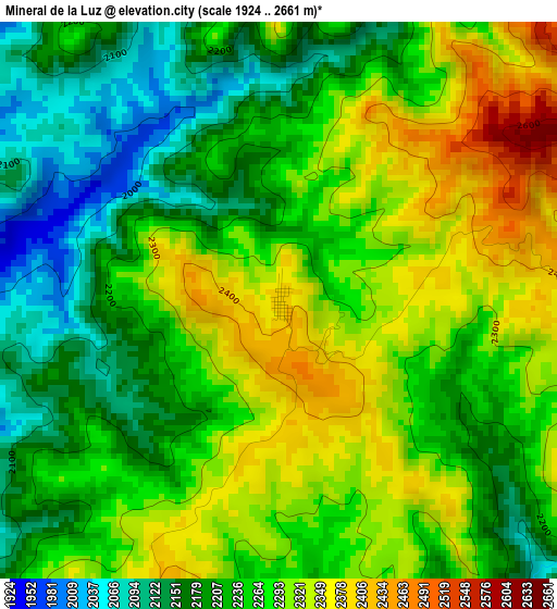 Mineral de la Luz elevation map