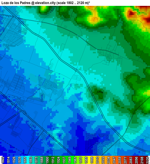 Loza de los Padres elevation map