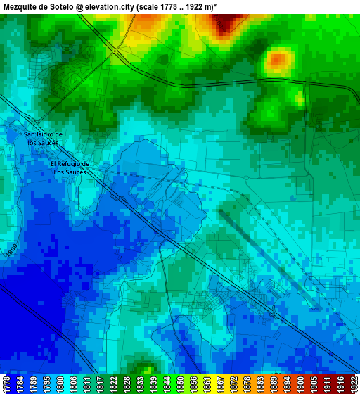 Mezquite de Sotelo elevation map