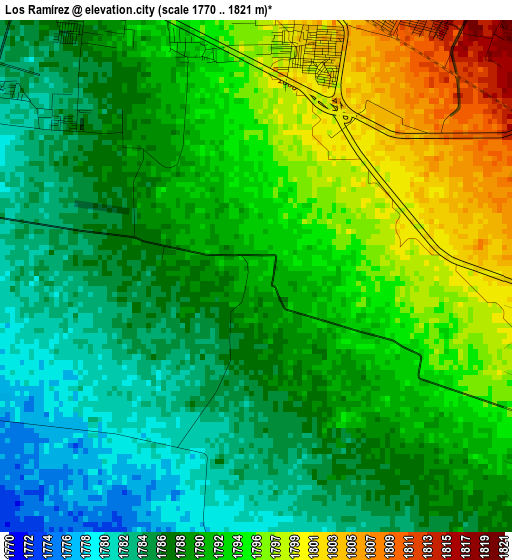 Los Ramírez elevation map