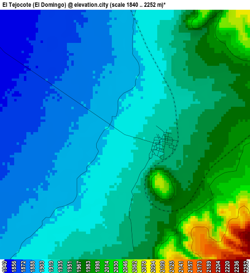 El Tejocote (El Domingo) elevation map