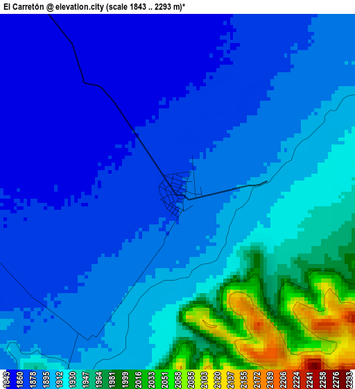 El Carretón elevation map