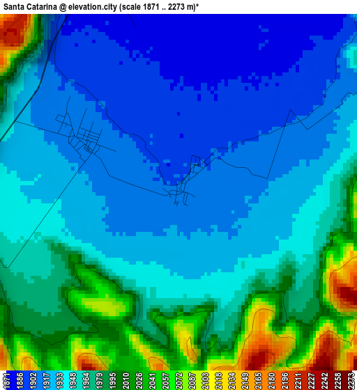 Santa Catarina elevation map