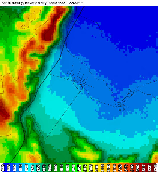 Santa Rosa elevation map