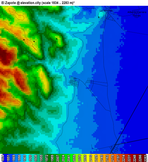 El Zapote elevation map