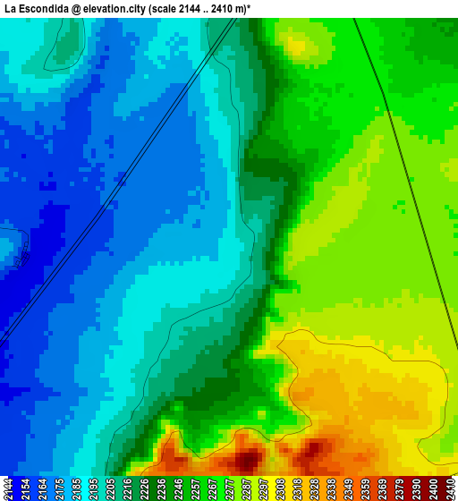 La Escondida elevation map