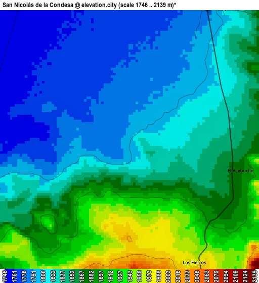 San Nicolás de la Condesa elevation map