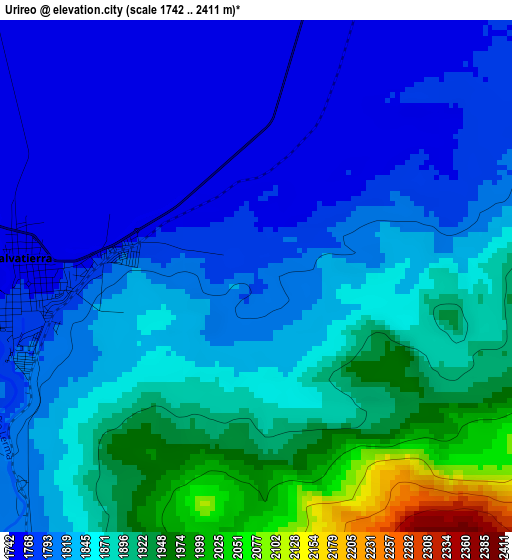 Urireo elevation map