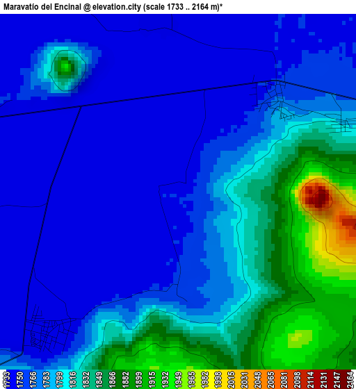 Maravatío del Encinal elevation map