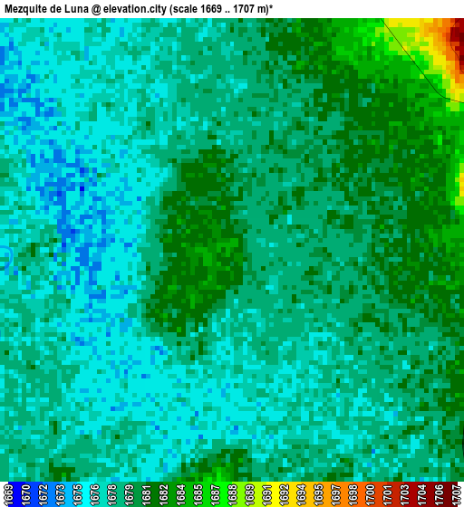 Mezquite de Luna elevation map