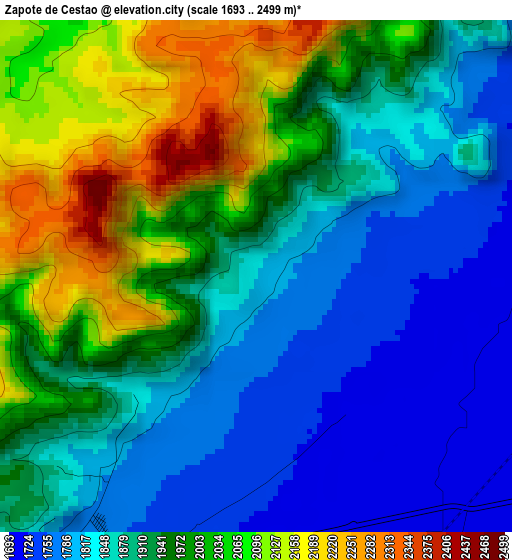 Zapote de Cestao elevation map