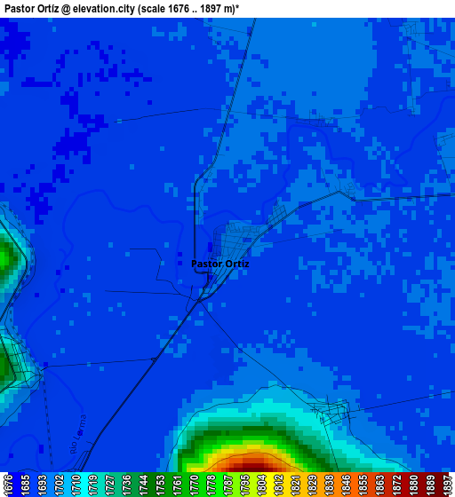 Pastor Ortíz elevation map