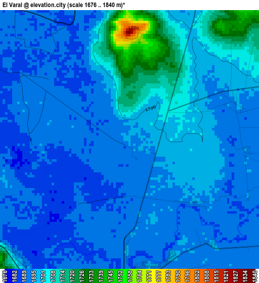 El Varal elevation map