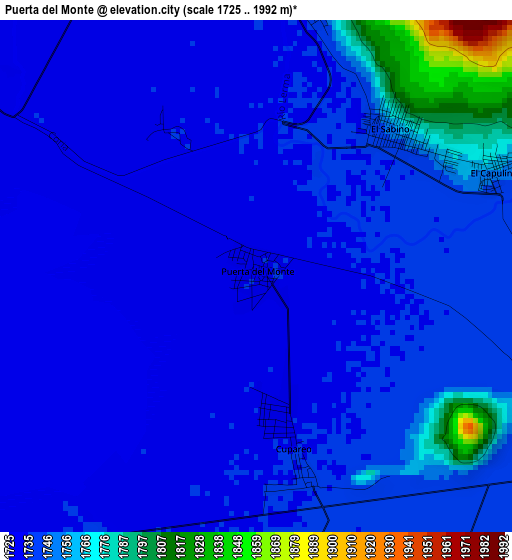 Puerta del Monte elevation map