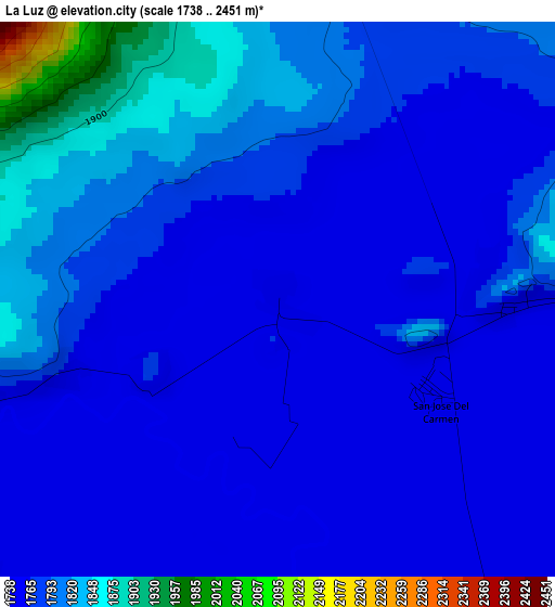 La Luz elevation map