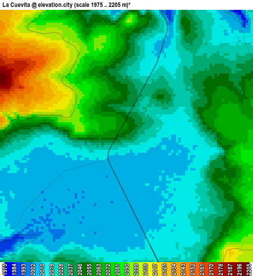 La Cuevita elevation map