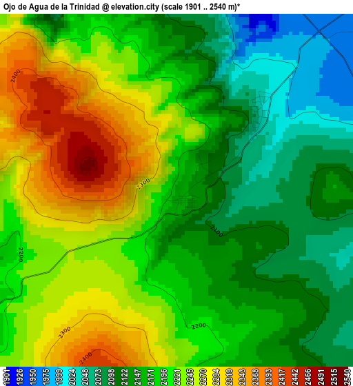 Ojo de Agua de la Trinidad elevation map