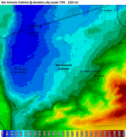 San Antonio Calichar elevation map