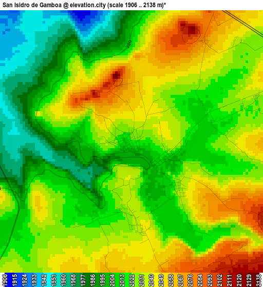 San Isidro de Gamboa elevation map