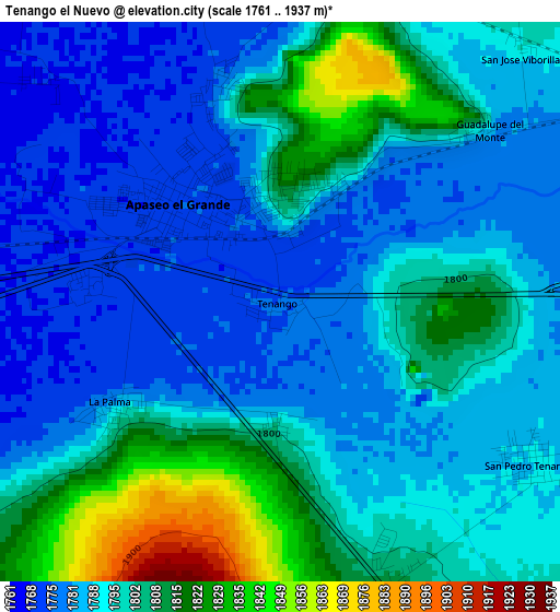 Tenango el Nuevo elevation map