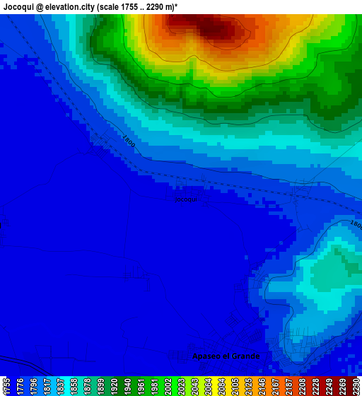 Jocoqui elevation map