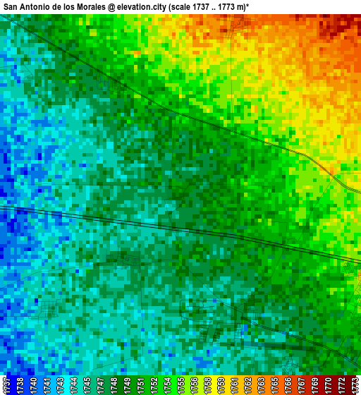 San Antonio de los Morales elevation map