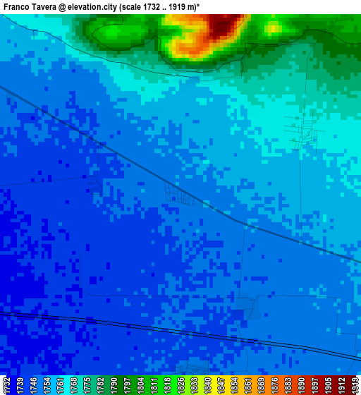 Franco Tavera elevation map