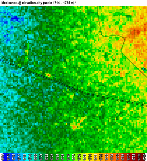 Mexicanos elevation map