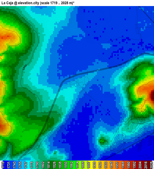 La Caja elevation map