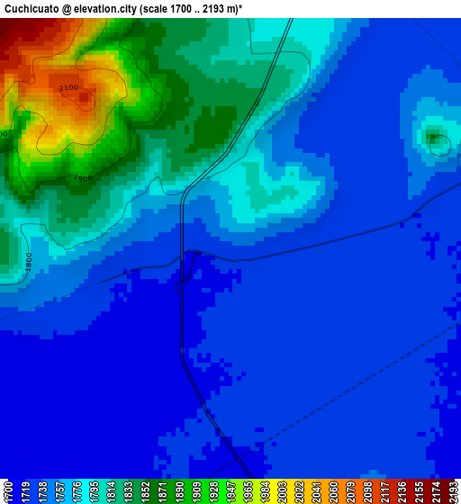 Cuchicuato elevation map