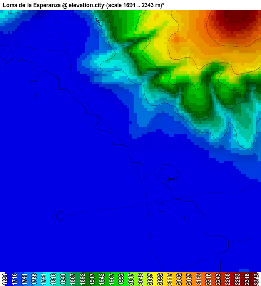 Loma de la Esperanza elevation map