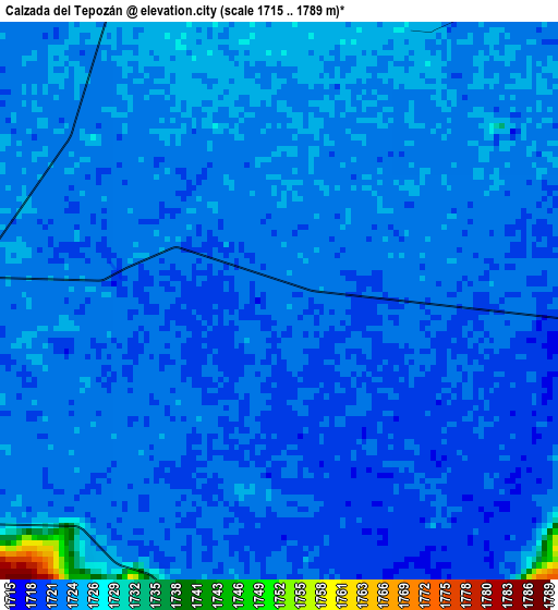 Calzada del Tepozán elevation map