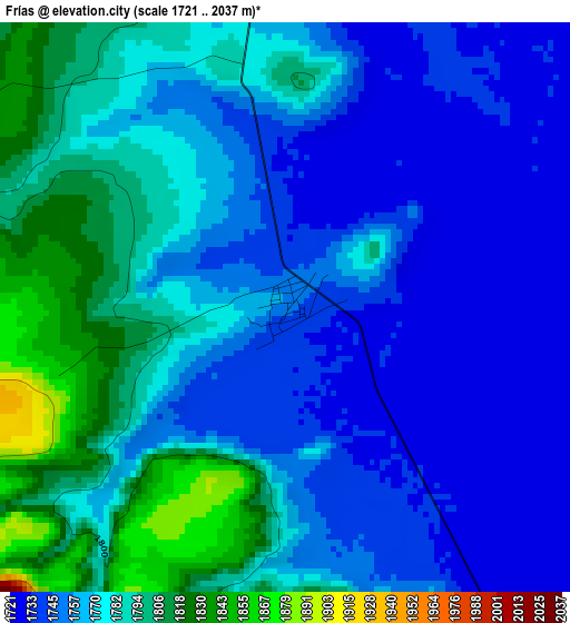 Frías elevation map