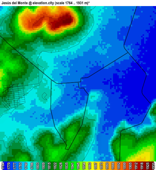 Jesús del Monte elevation map