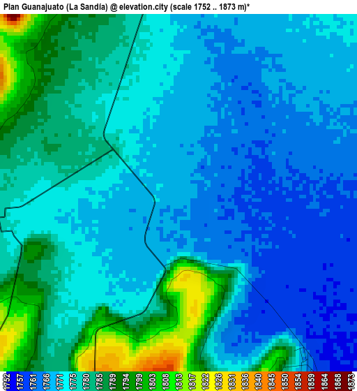 Plan Guanajuato (La Sandía) elevation map