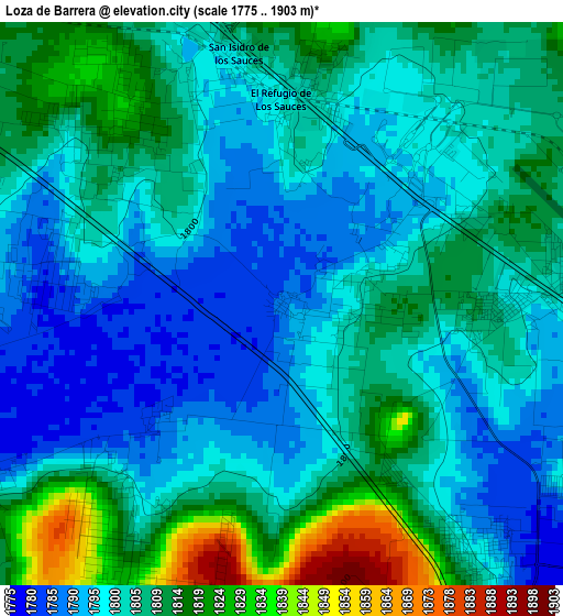 Loza de Barrera elevation map