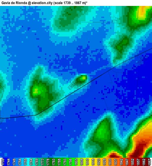 Gavia de Rionda elevation map