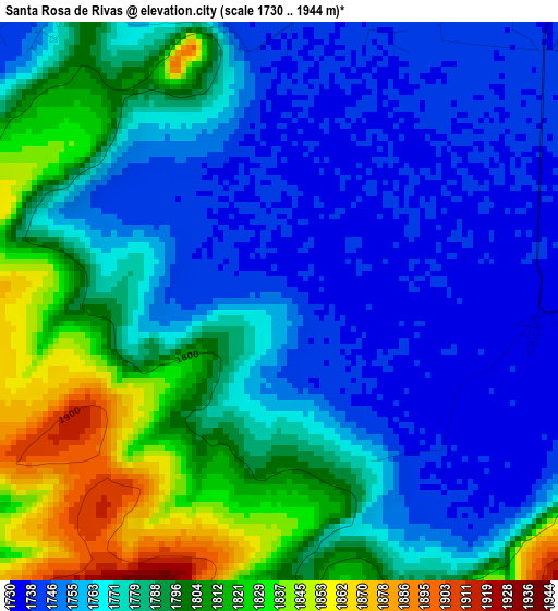 Santa Rosa de Rivas elevation map