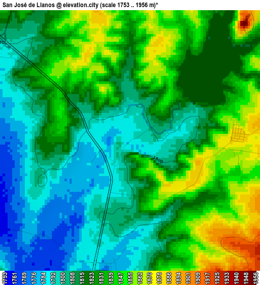 San José de Llanos elevation map