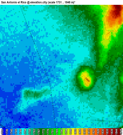 San Antonio el Rico elevation map