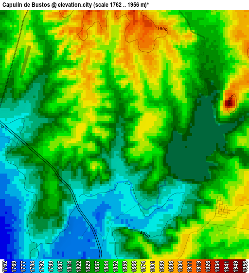 Capulín de Bustos elevation map